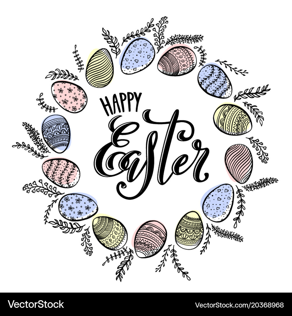 Happy easter poster Royalty Free Vector Image - VectorStock