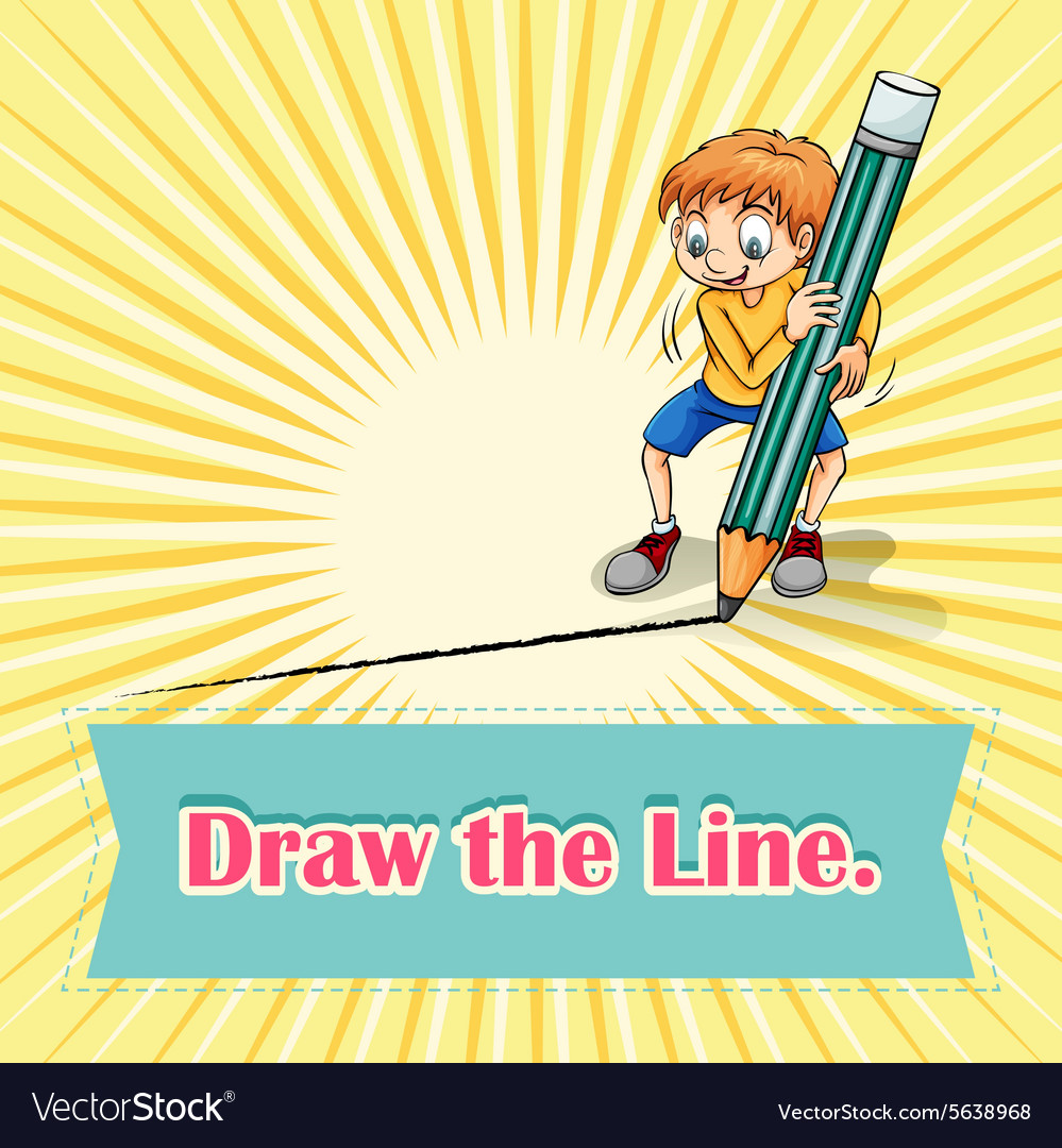 idiom-draw-the-line-royalty-free-vector-image-vectorstock