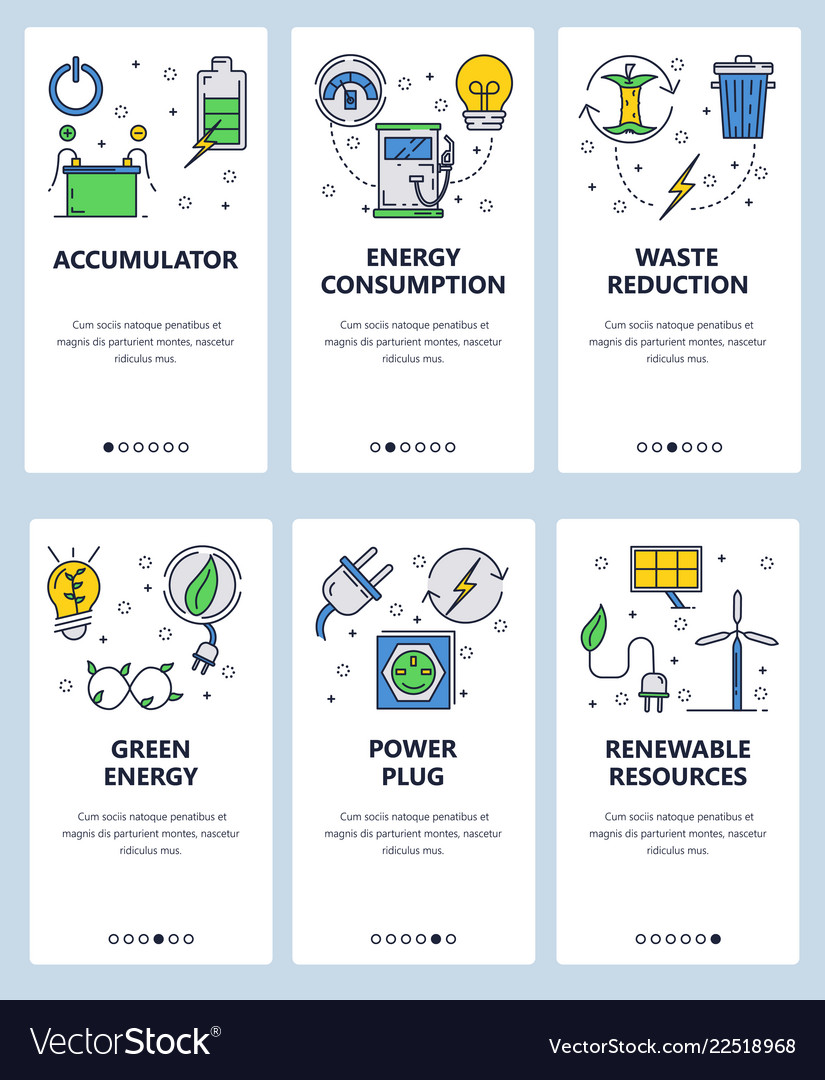 Line art web and mobile app template set