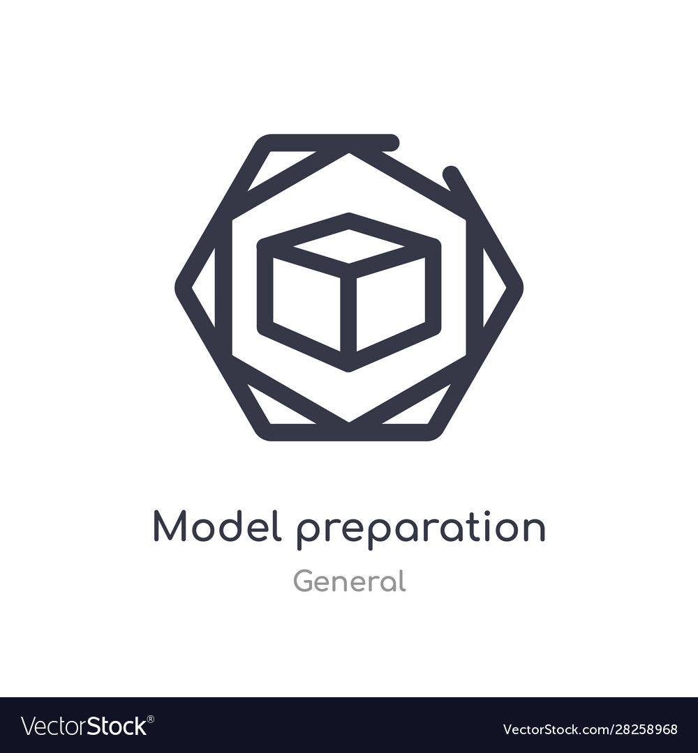 Model preparation outline icon isolated line from
