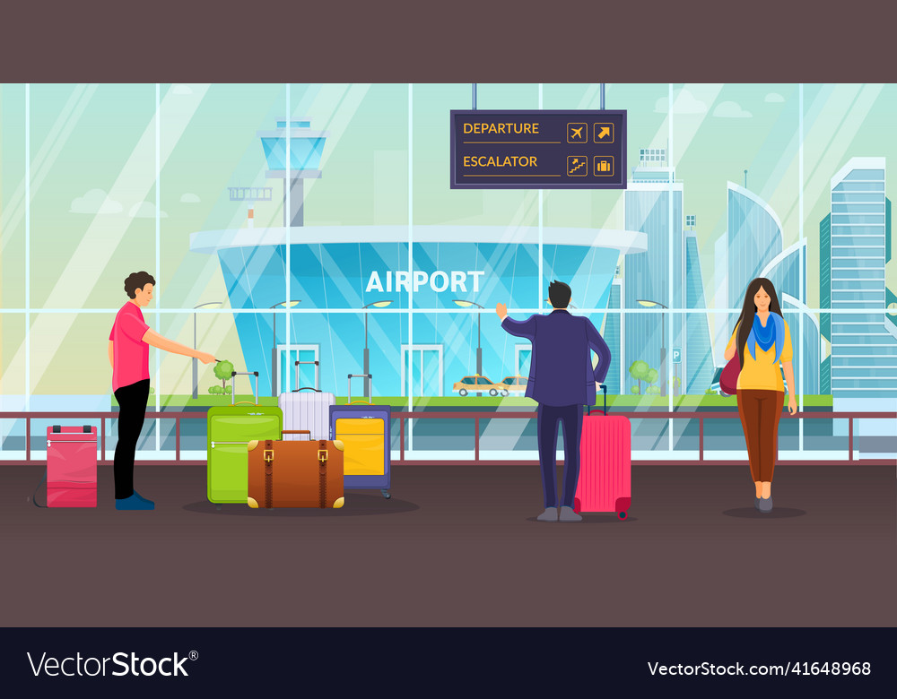 Passenger group people together waiting Royalty Free Vector