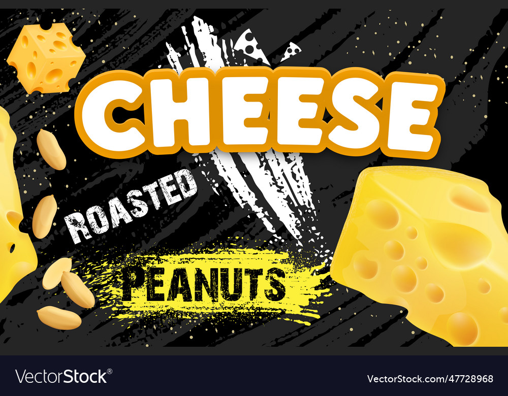 Peanut colored background with realistic images Vector Image Peanut colored background with realistic images