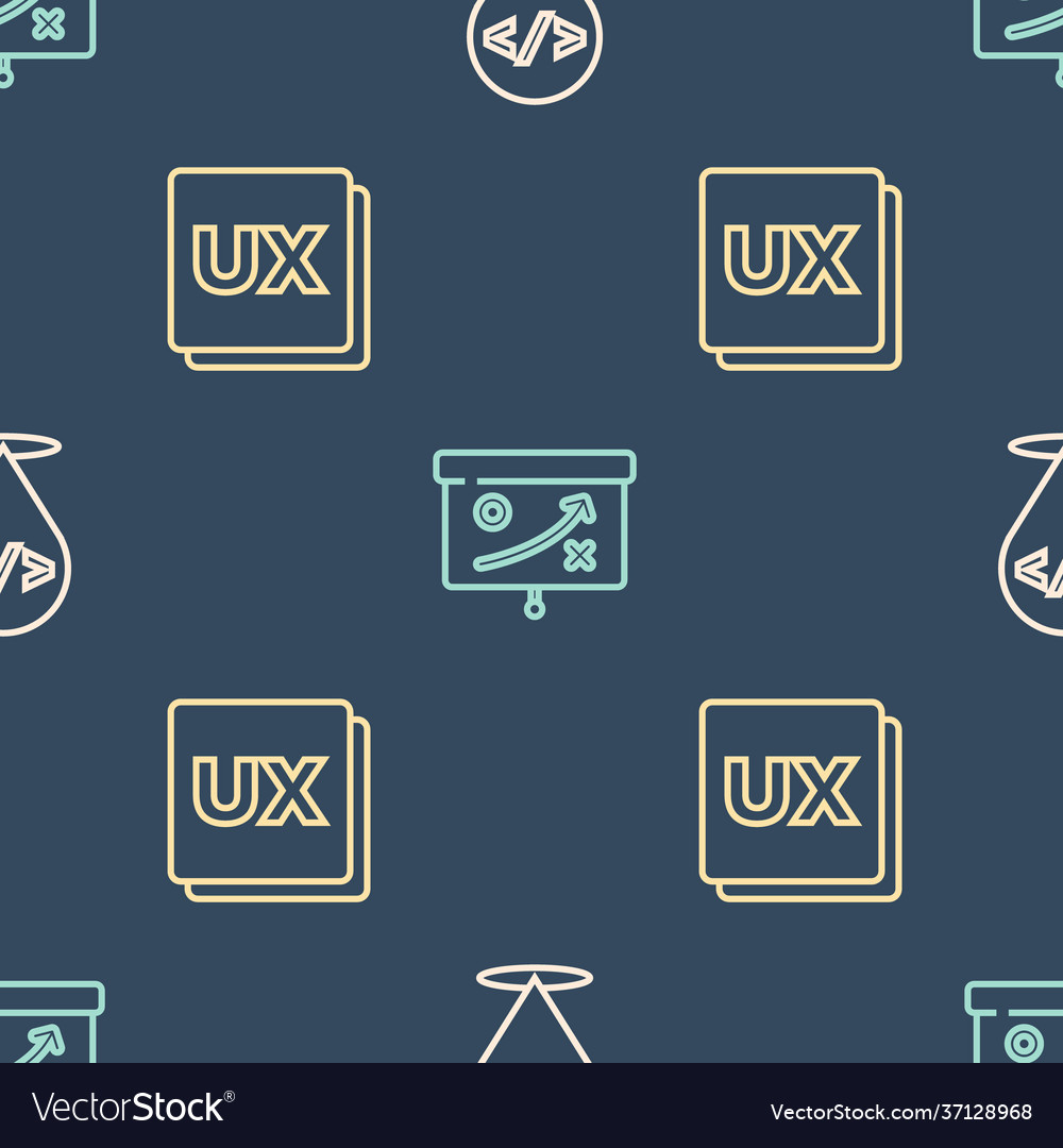 Set Line Front End Entwicklung ui oder ux design vector image Set Line Front End Entwicklung ui oder ux design
