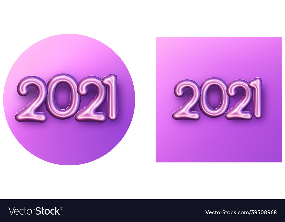 Set of round and square buttons with 2021 sign Vector Image Set of round and square buttons with 2021 sign