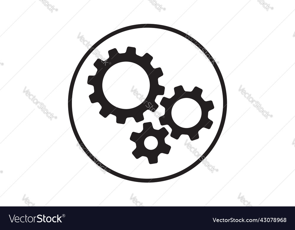 Setting icon with work cog gear element cogweel Vector Image Setting icon with work cog gear element cogweel