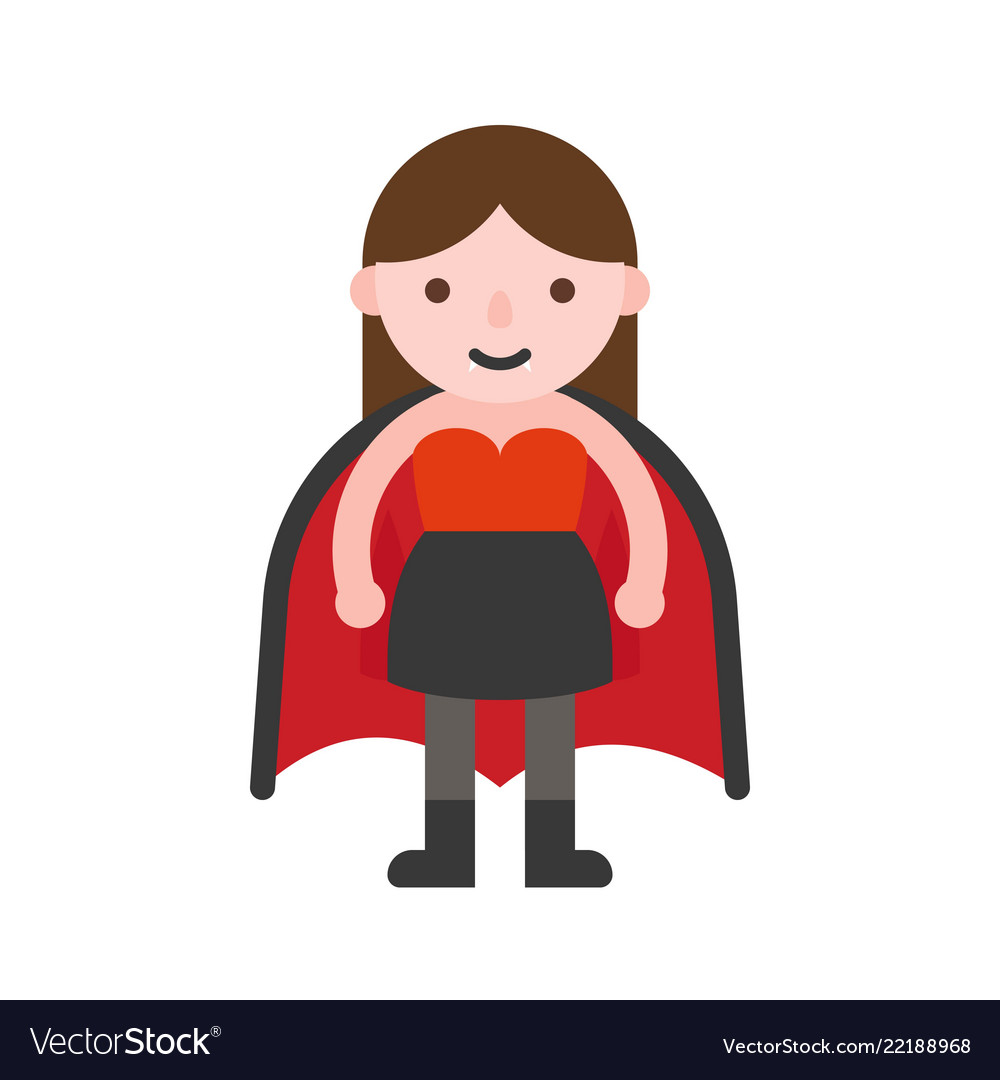 Cute Vector Halloween Characters Vampire Lady Dracula And