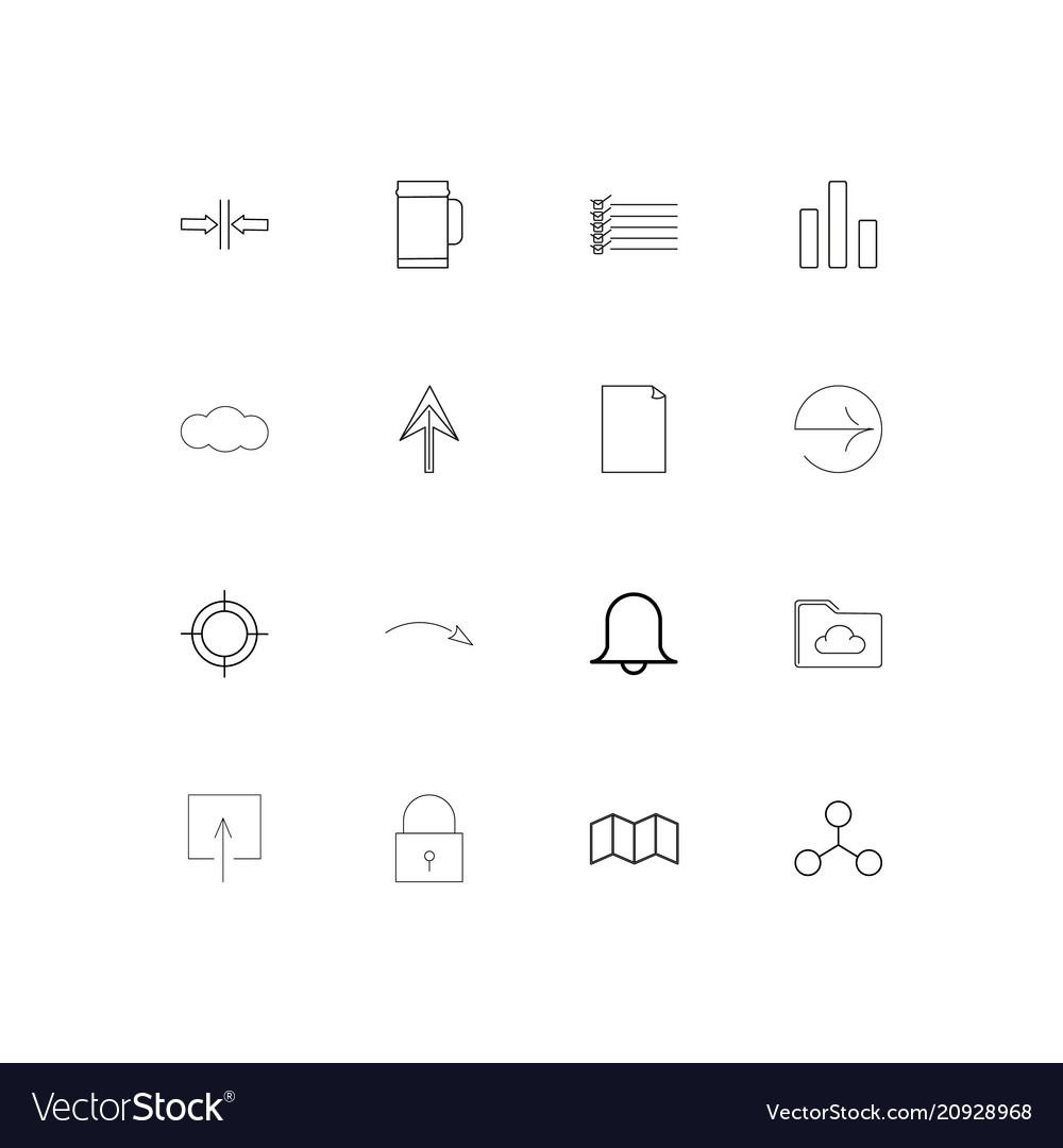 Web applications linear thin icons set outlined