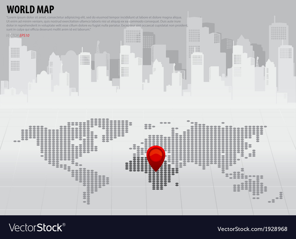 World map with continents africa