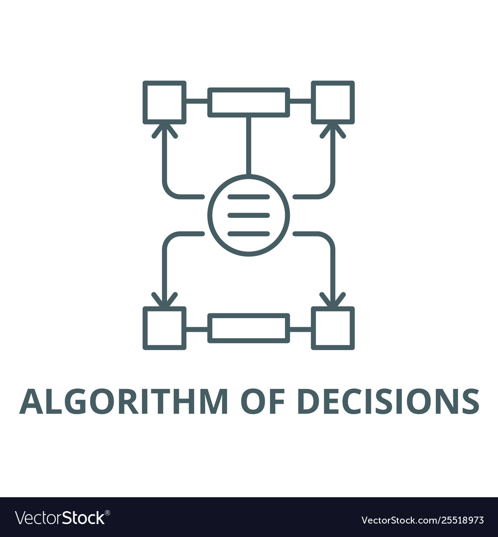 Algorithm-Entscheidungslinie-Ikone vector image Algorithm-Entscheidungslinie-Ikone