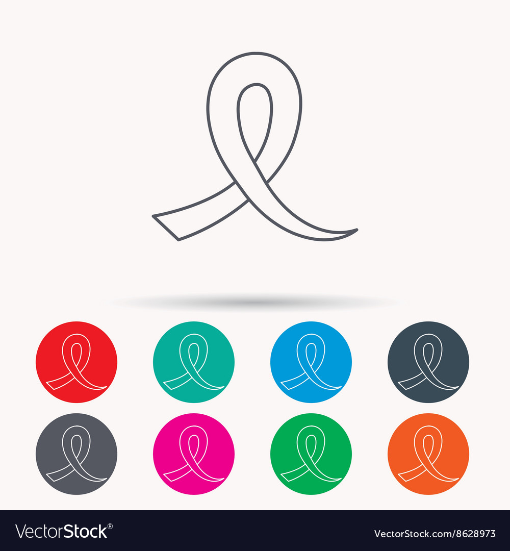 Awareness ribbon icon oncology sign Royalty Free Vector