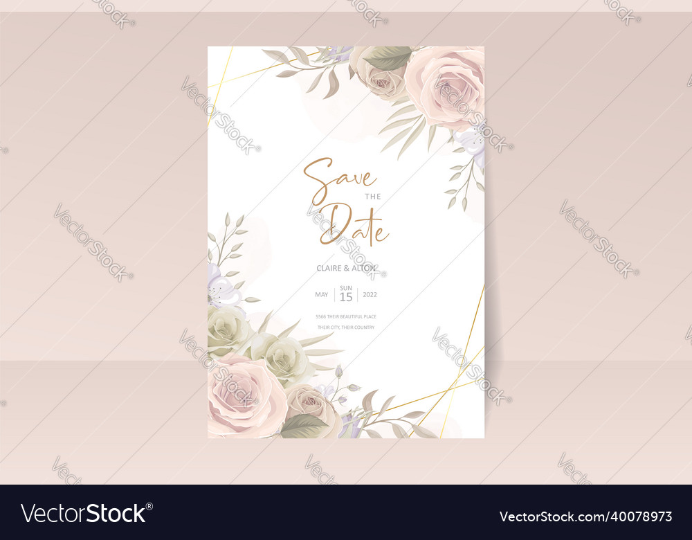 Beautiful roses invitation card template