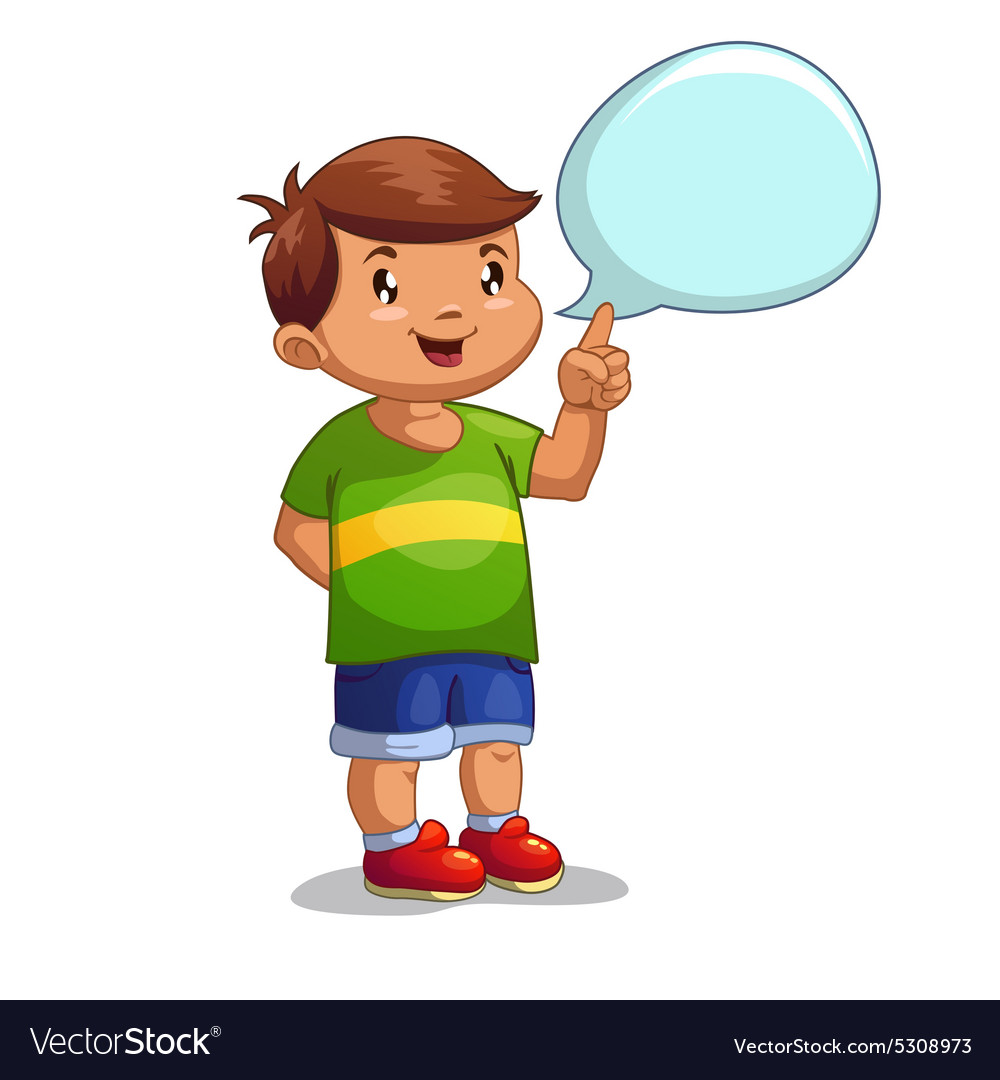 Boy with speech bubble Royalty Free Vector Image