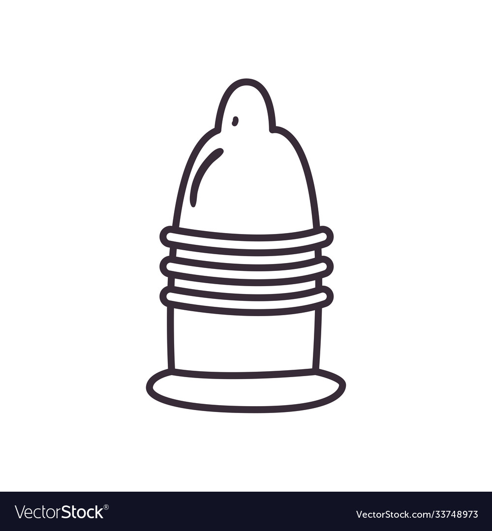Condom with texture line style icon design