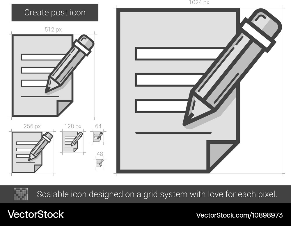 Create post line icon Royalty Free Vector Image