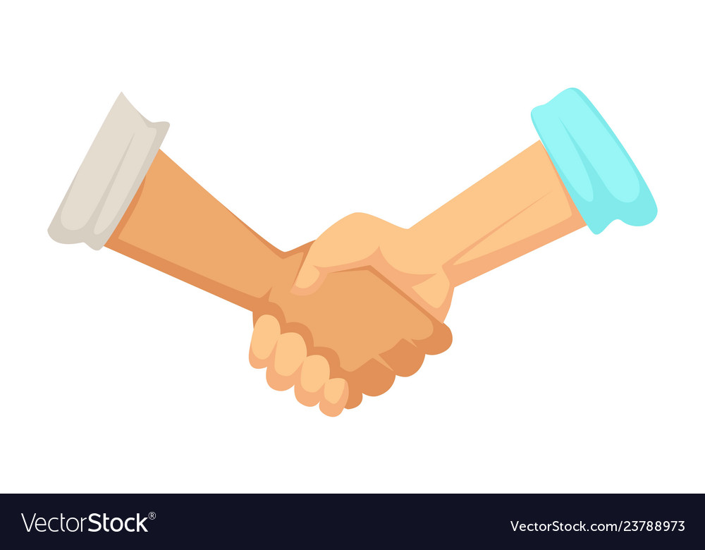 Deal sign handshake agreement male hands Vector Image