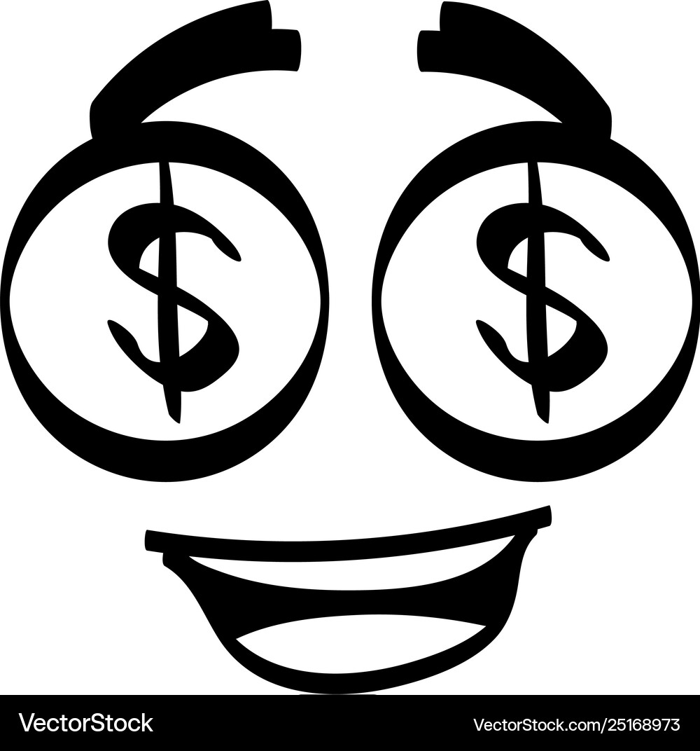 Dollar eyes Royalty Free Vector Image - VectorStock