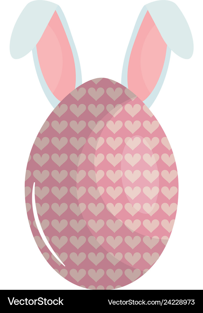Egg painted with rabbit ears easter icon Vector Image