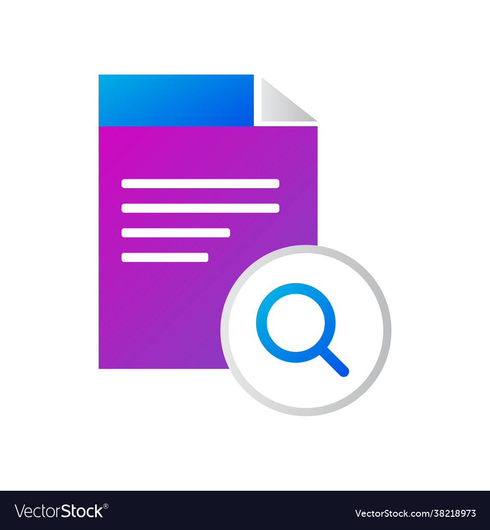 File icon with search gradient style vector image File icon with search gradient style