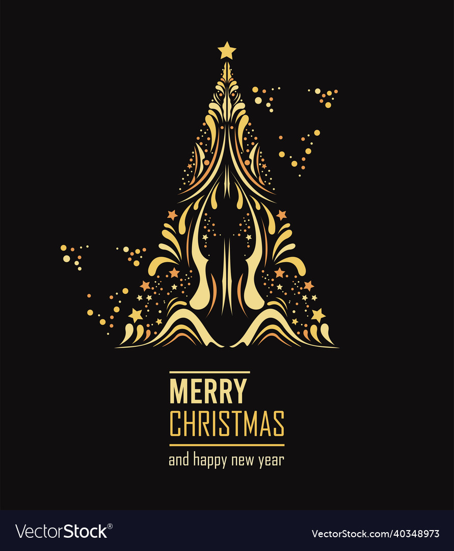 Golden christmas tree decoration