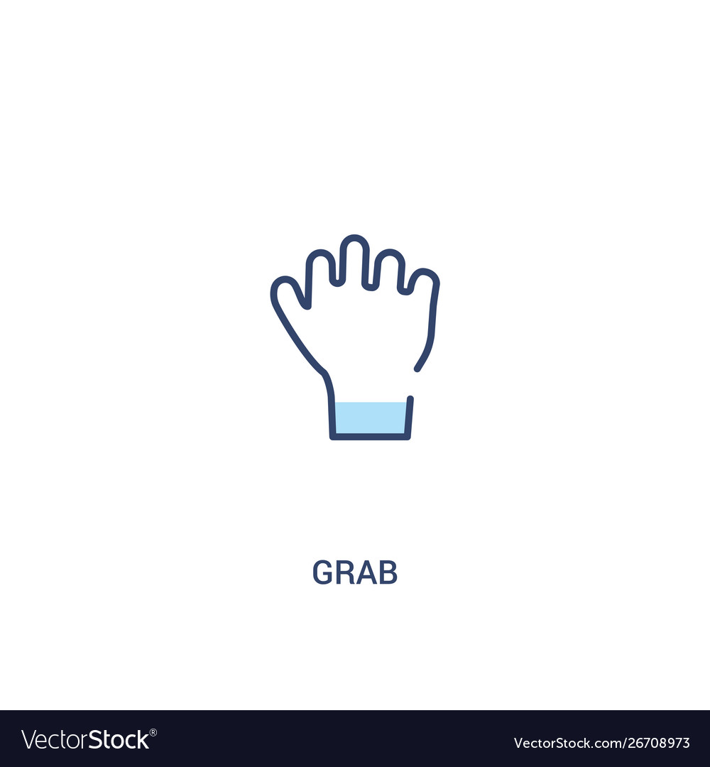Grab concept 2 colored icon simple line element vector image Grab concept 2 colored icon simple line element