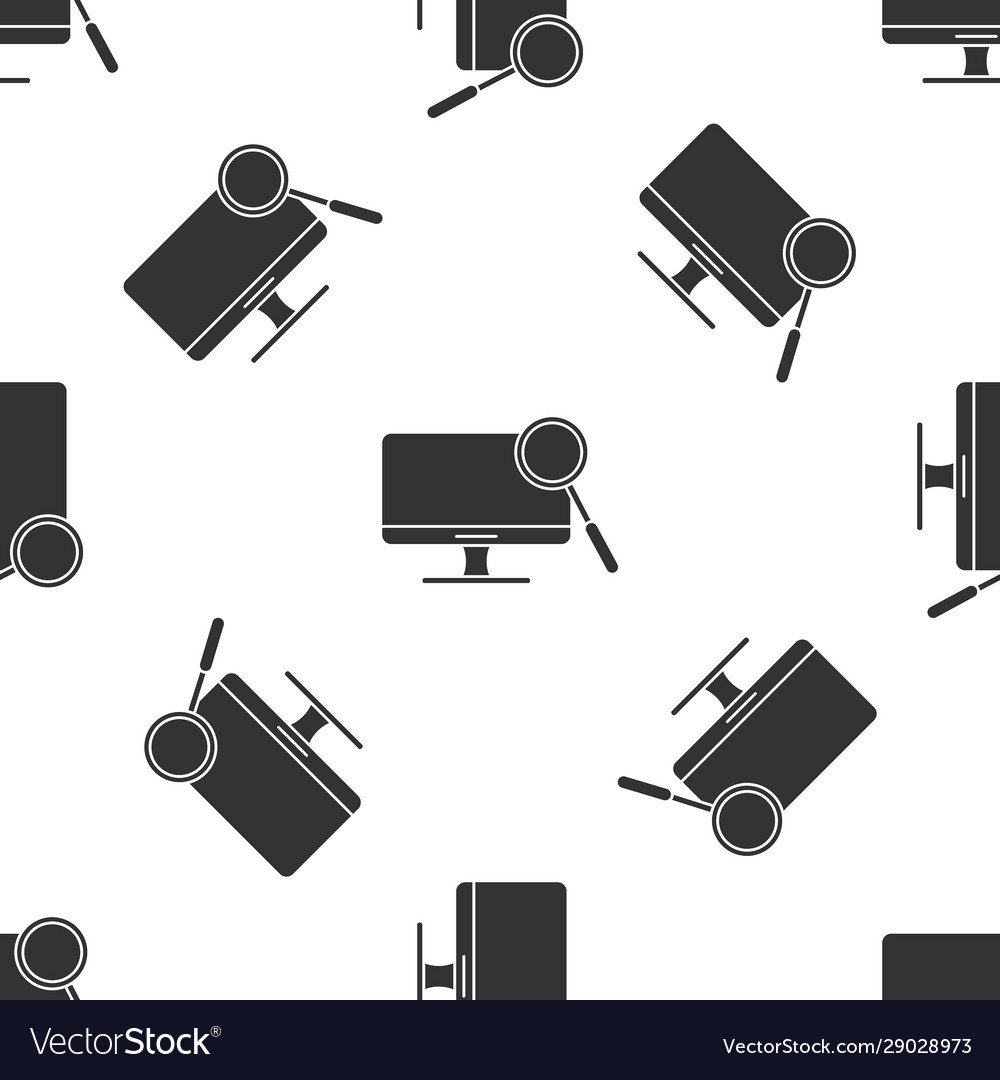 Grey computer monitor diagnostics icon isolated vector image Grey computer monitor diagnostics icon isolated
