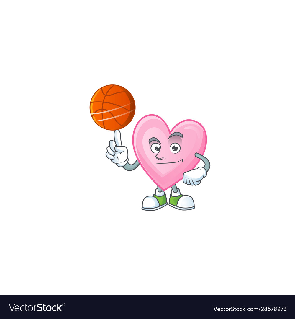 Happy face pink love cartoon character playing