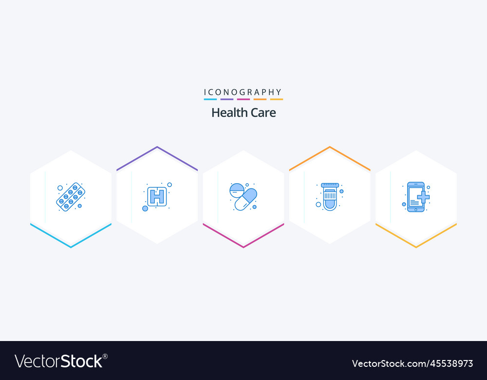 Health care 25 blue icon pack including