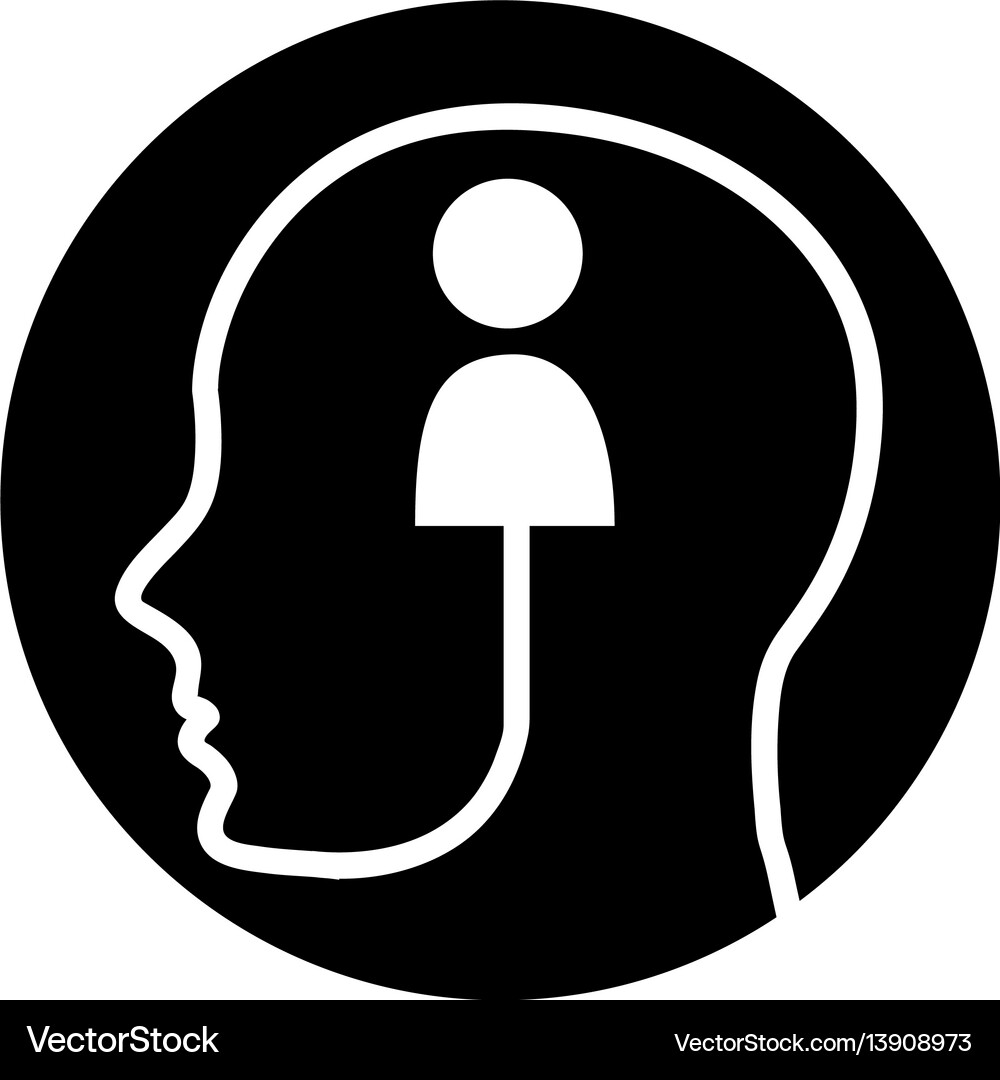Human profile with user Royalty Free Vector Image