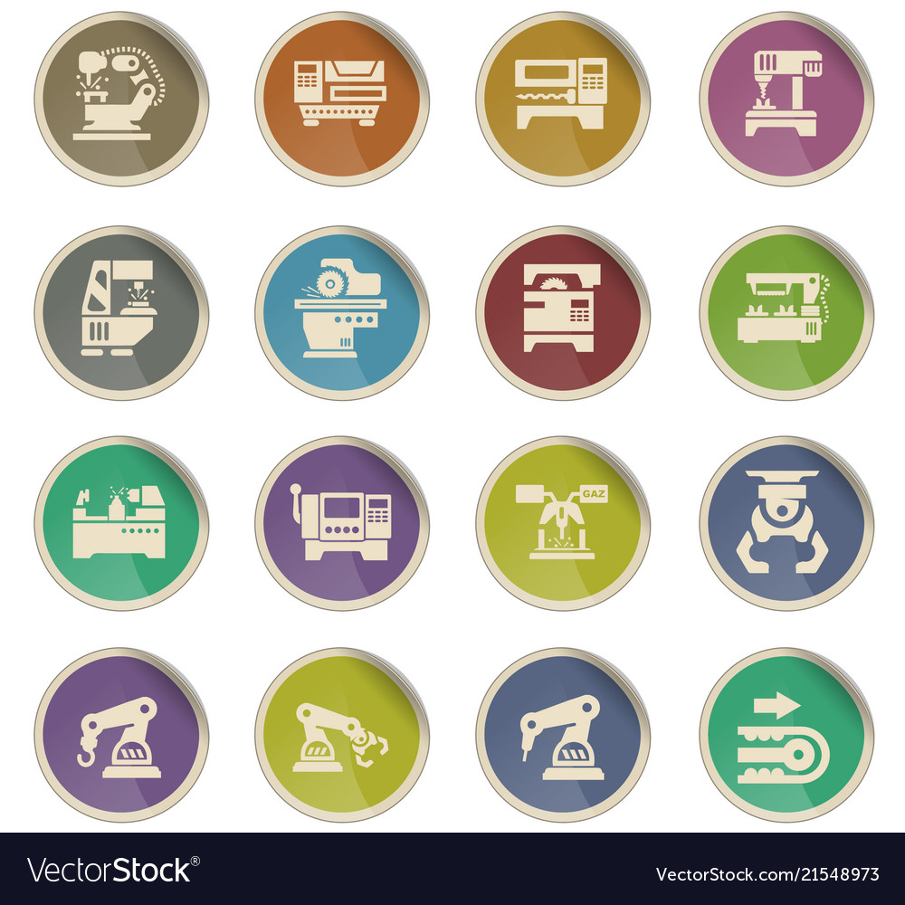 Machine tools icon set
