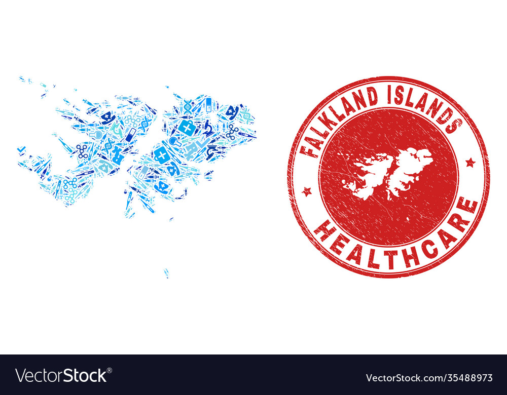 Medical vaccine mosaic falkland islands map