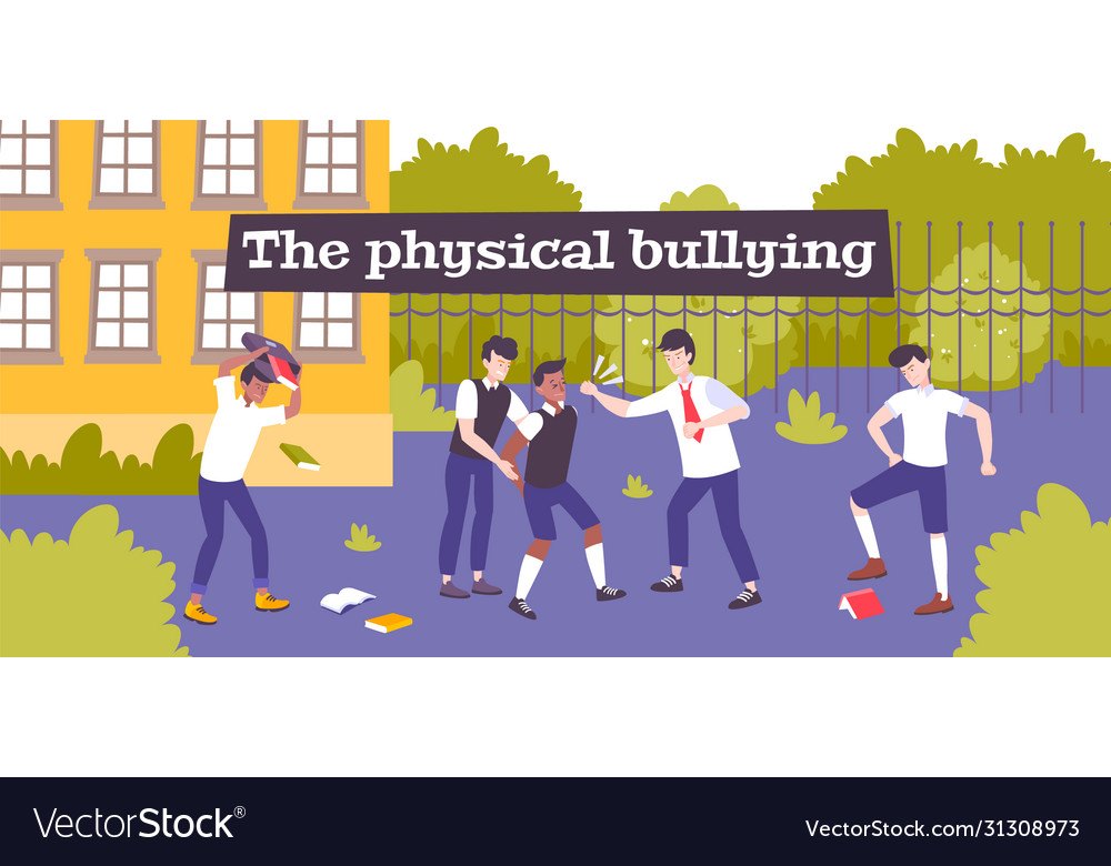 Physical boundaries. Physical bullying. physical bullying картинка. children violent method vector.
