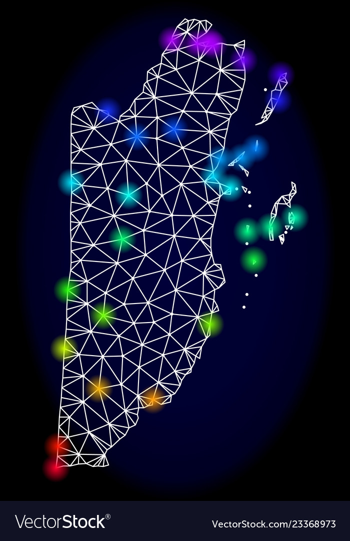 Polygonal 2d mesh map of belize with colorful vector image Polygonal 2d mesh map of belize with colorful