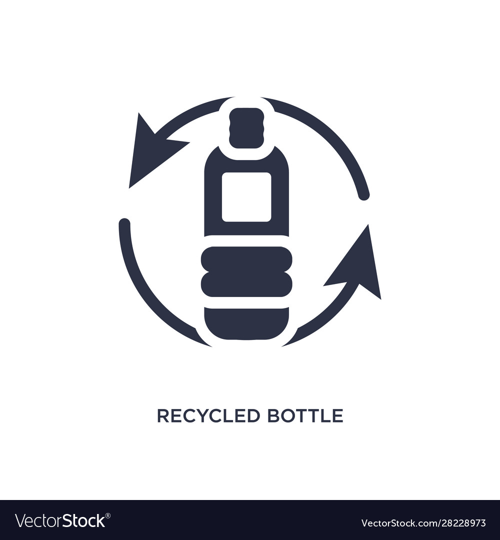 Recycled bottle icon on white background simple Vector Image