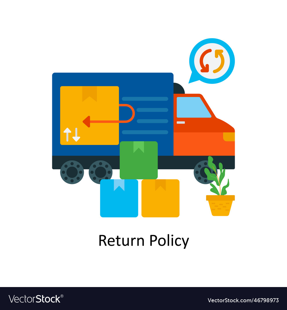 Return policy flat icons simple stock illu