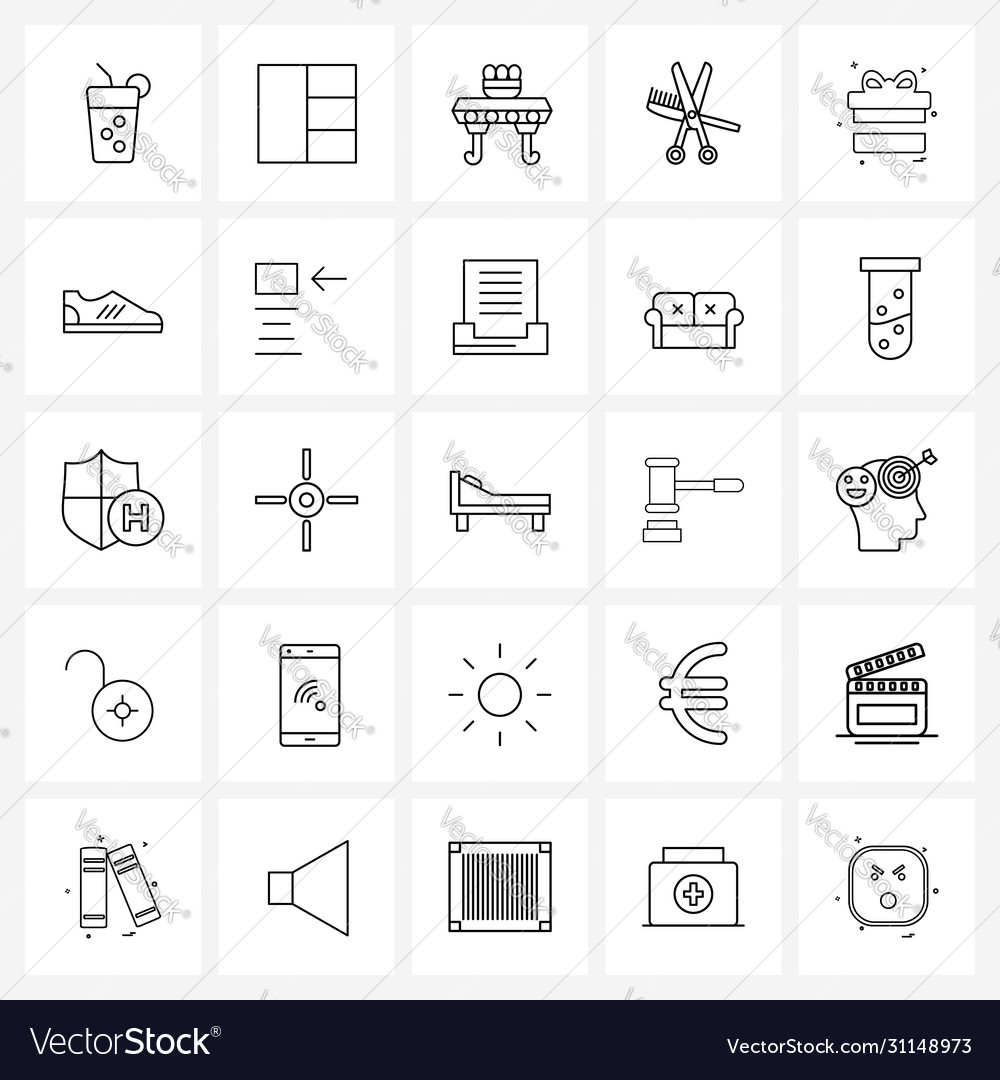 Set 25 simple line icons for web and print