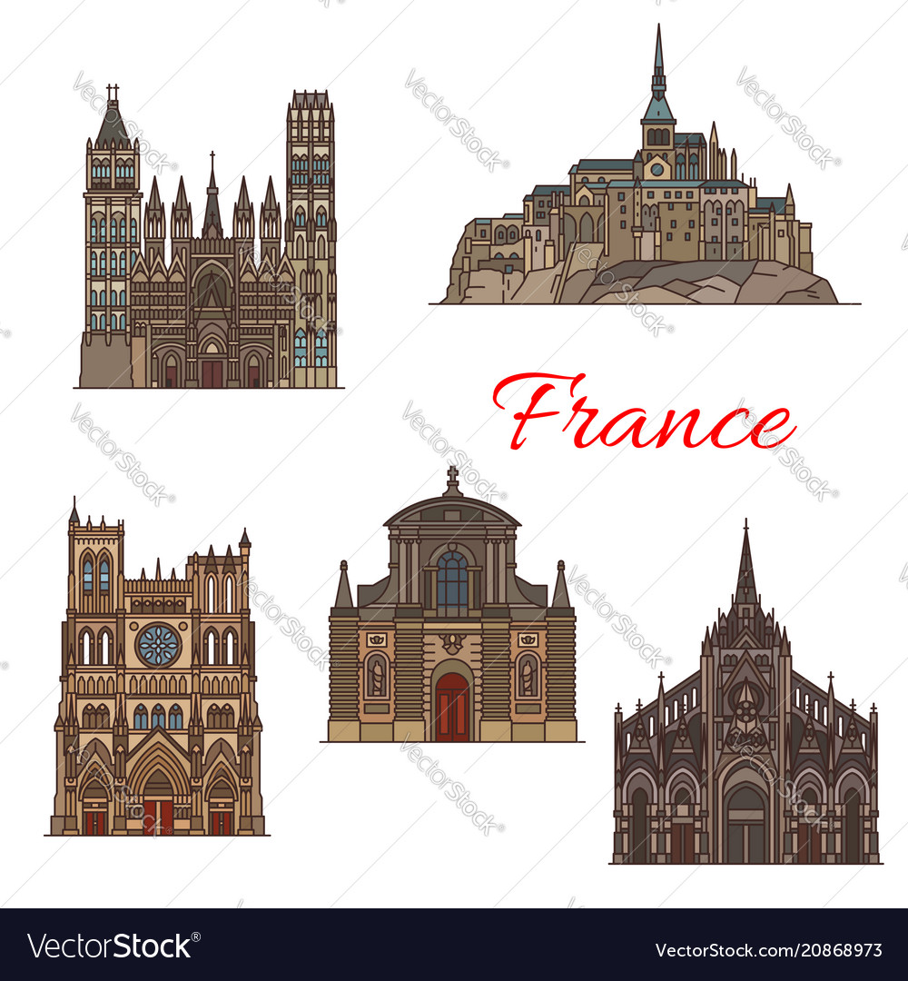 Travel landmark france icon for tourism design Vector Image