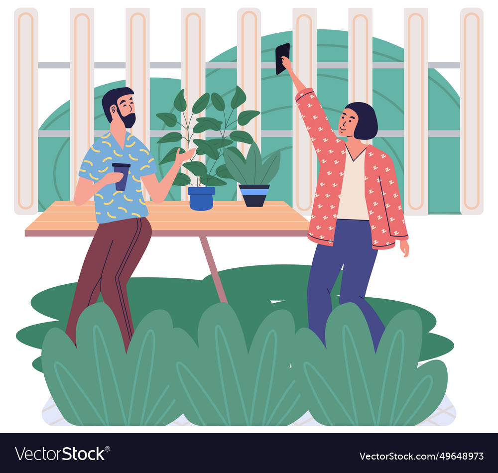 Using phone is concept reflects vector image Using phone is concept reflects