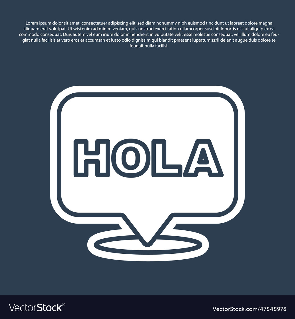 Blue line hola icon isolated on background Vector Image