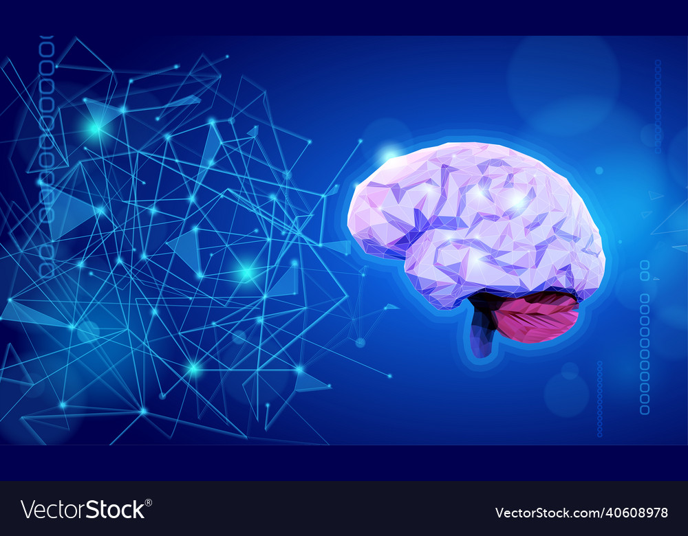 Brain showing connections using lines Vector Image Brain showing connections using lines