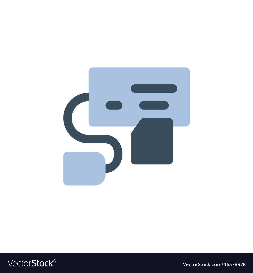 Card reader icon computer component flat vector image Card reader icon computer component flat