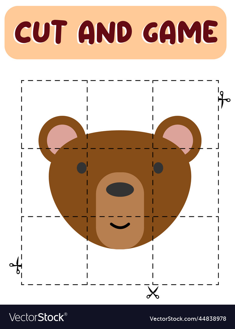 Cut and game bear educational children