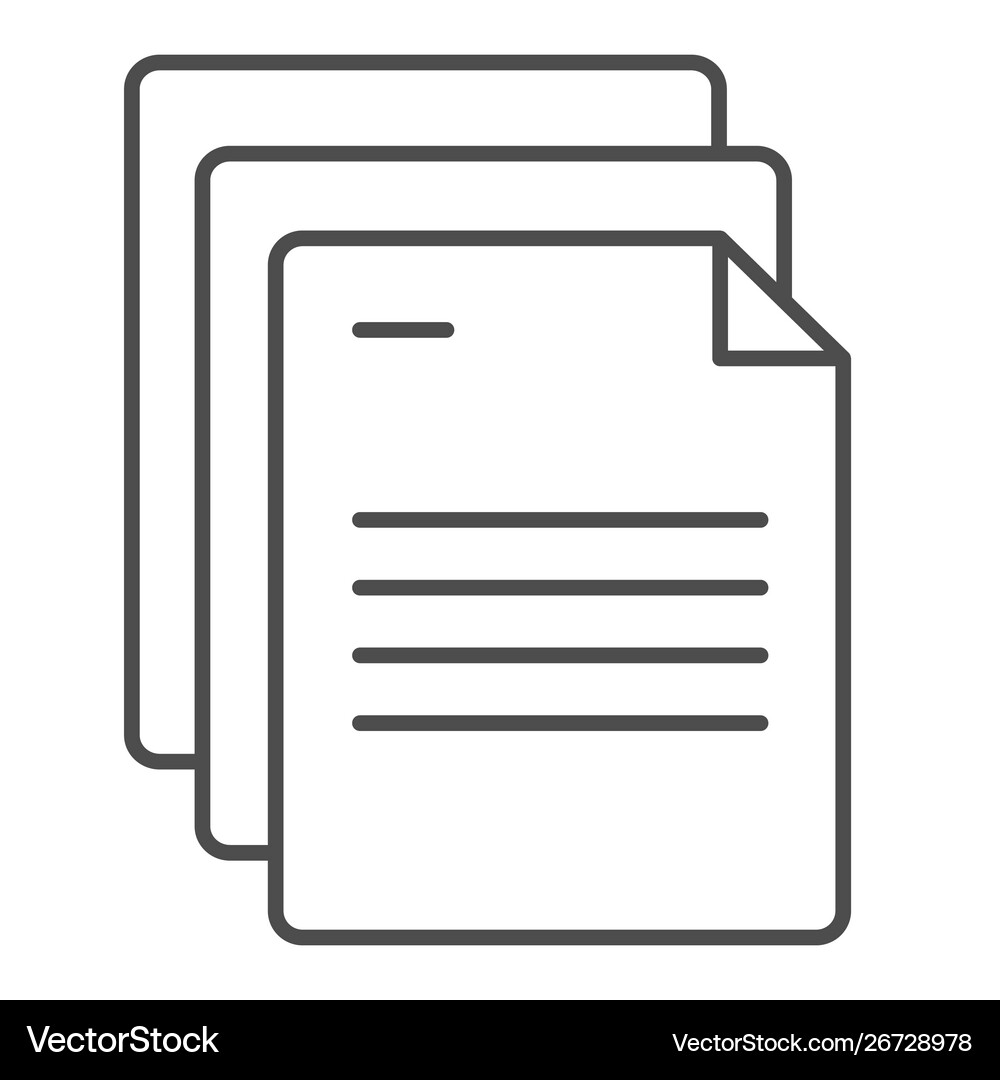 Document papers thin line icon pages Royalty Free Vector