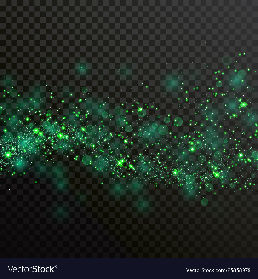 Green Glitter Particle Glow Bokeh Light Royalty Free Vector