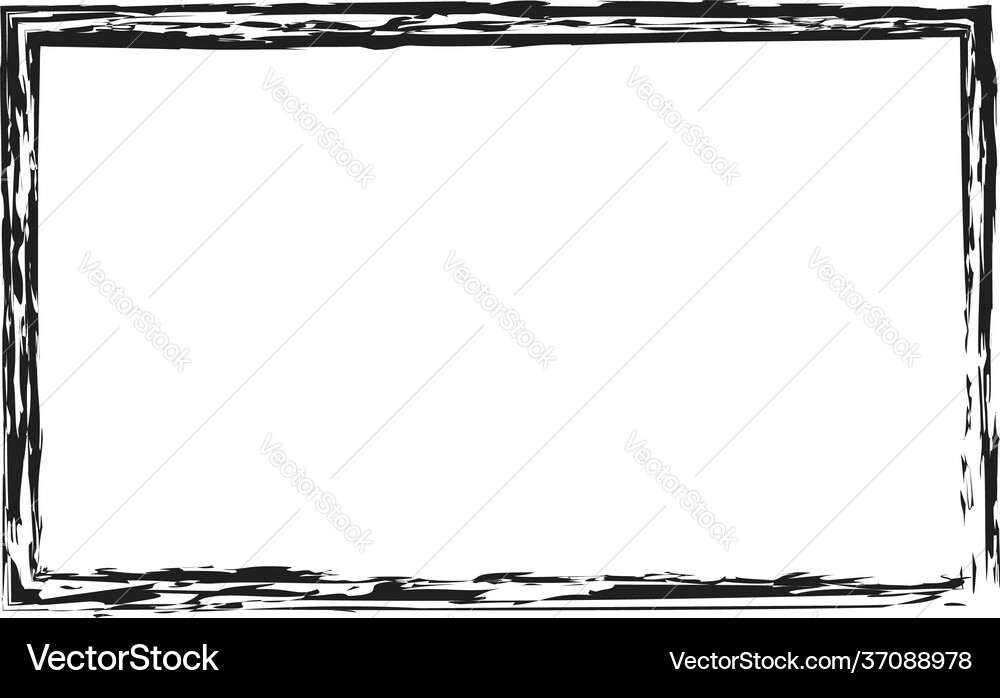Grungy rectangular frame border plaque outline Vector Image