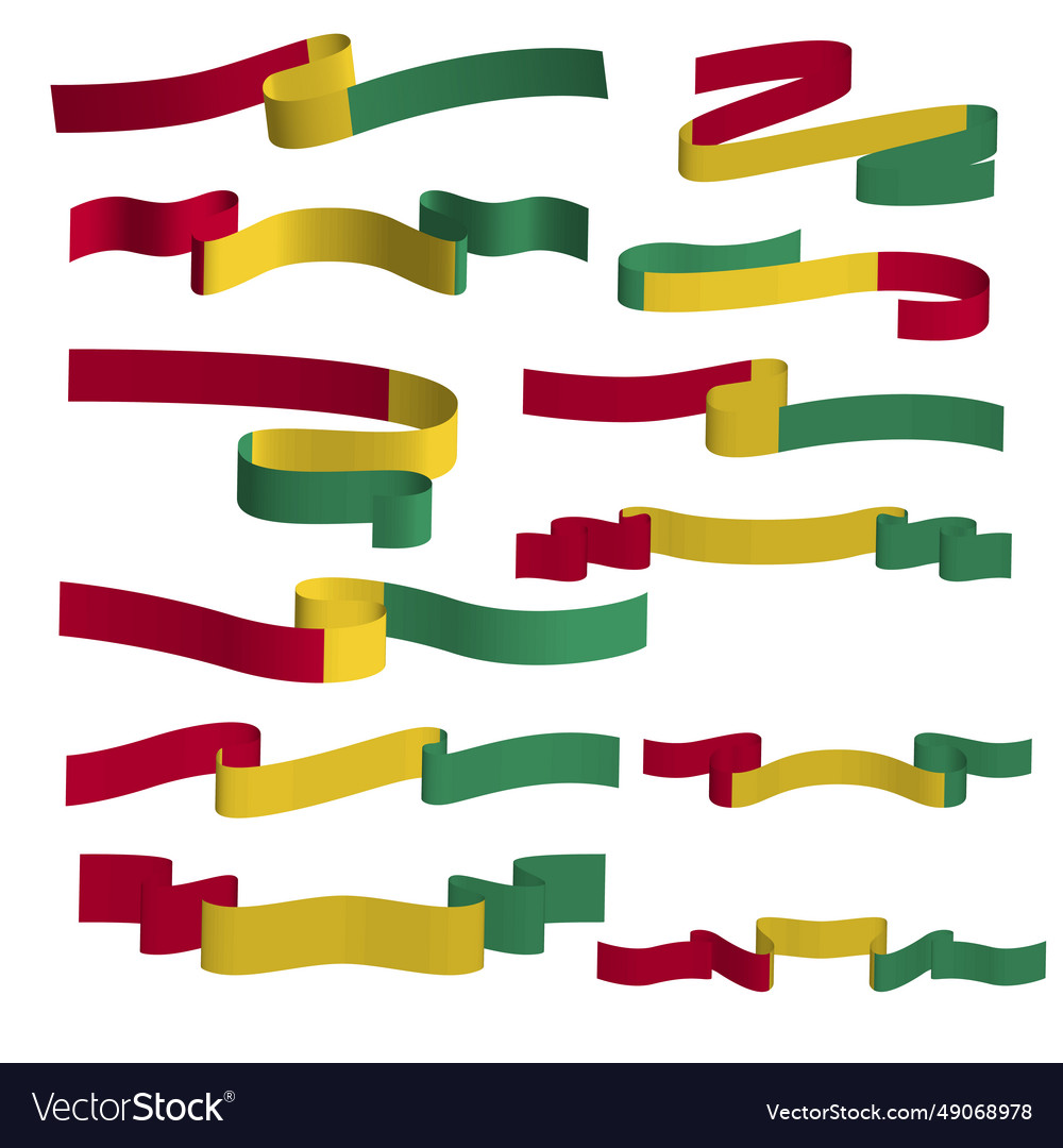 Guinea flag ribbon element bundle set
