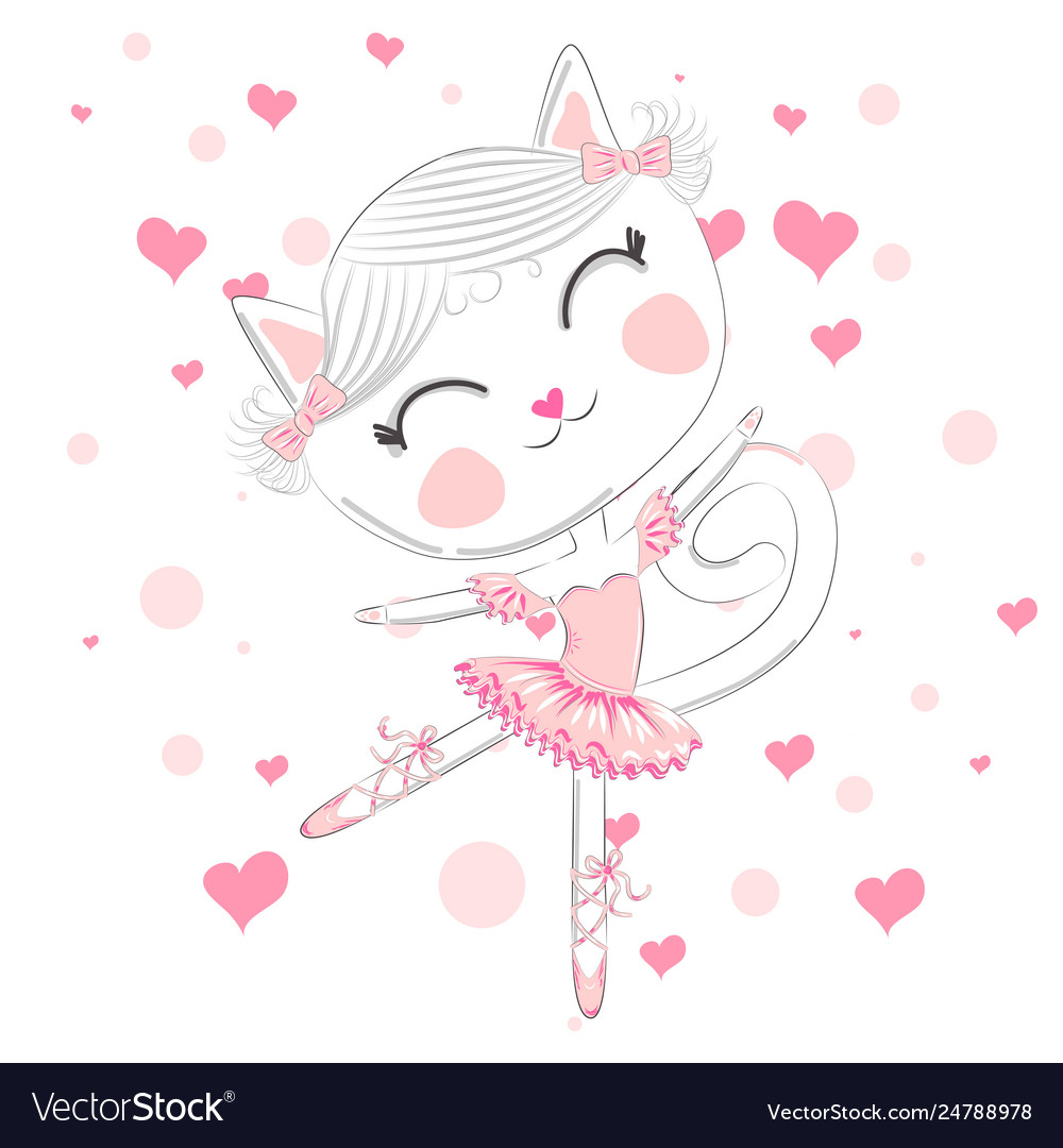 Hand drawn beautiful lovely little ballerina Vector Image