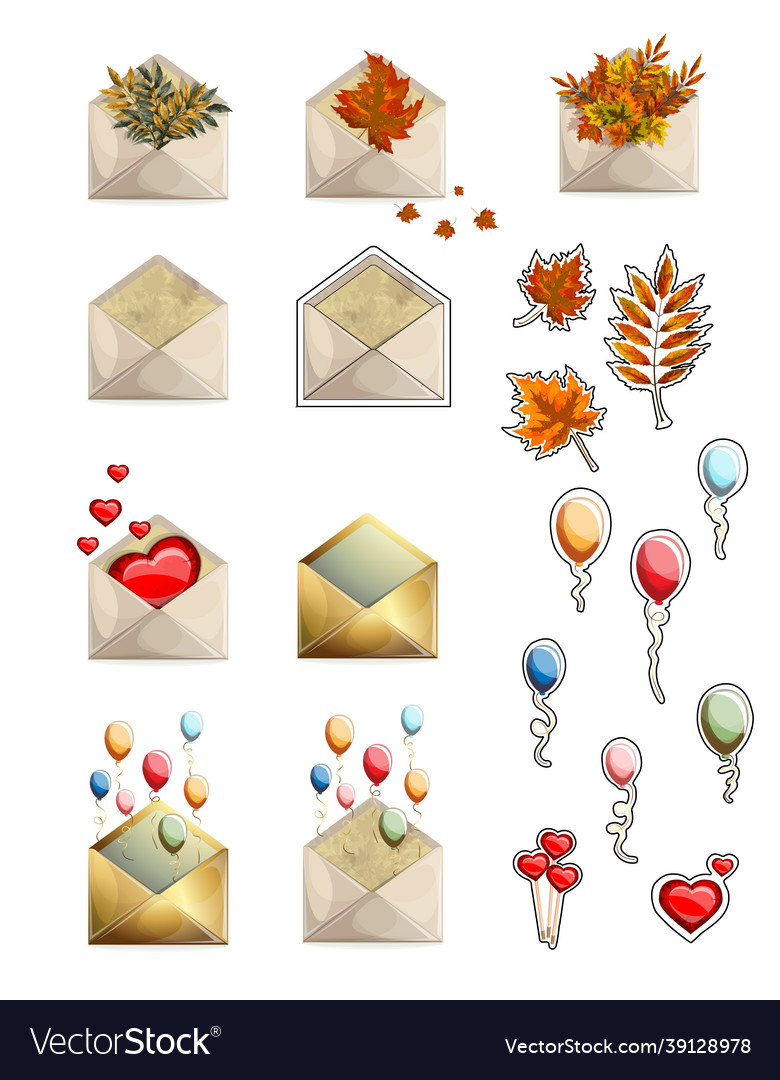 Image of envelopes and objects symbolizing