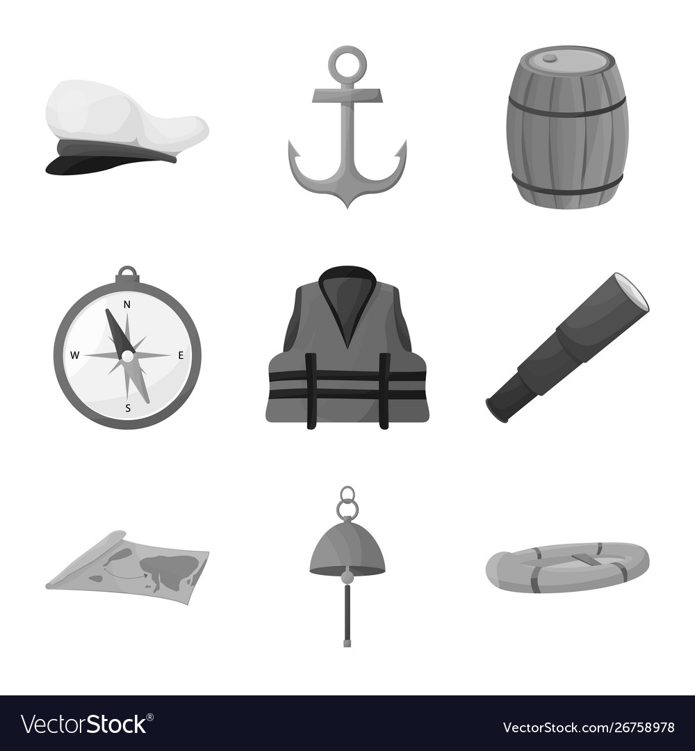 Isolated object nautical and voyage symbol vector image Isolated object nautical and voyage symbol