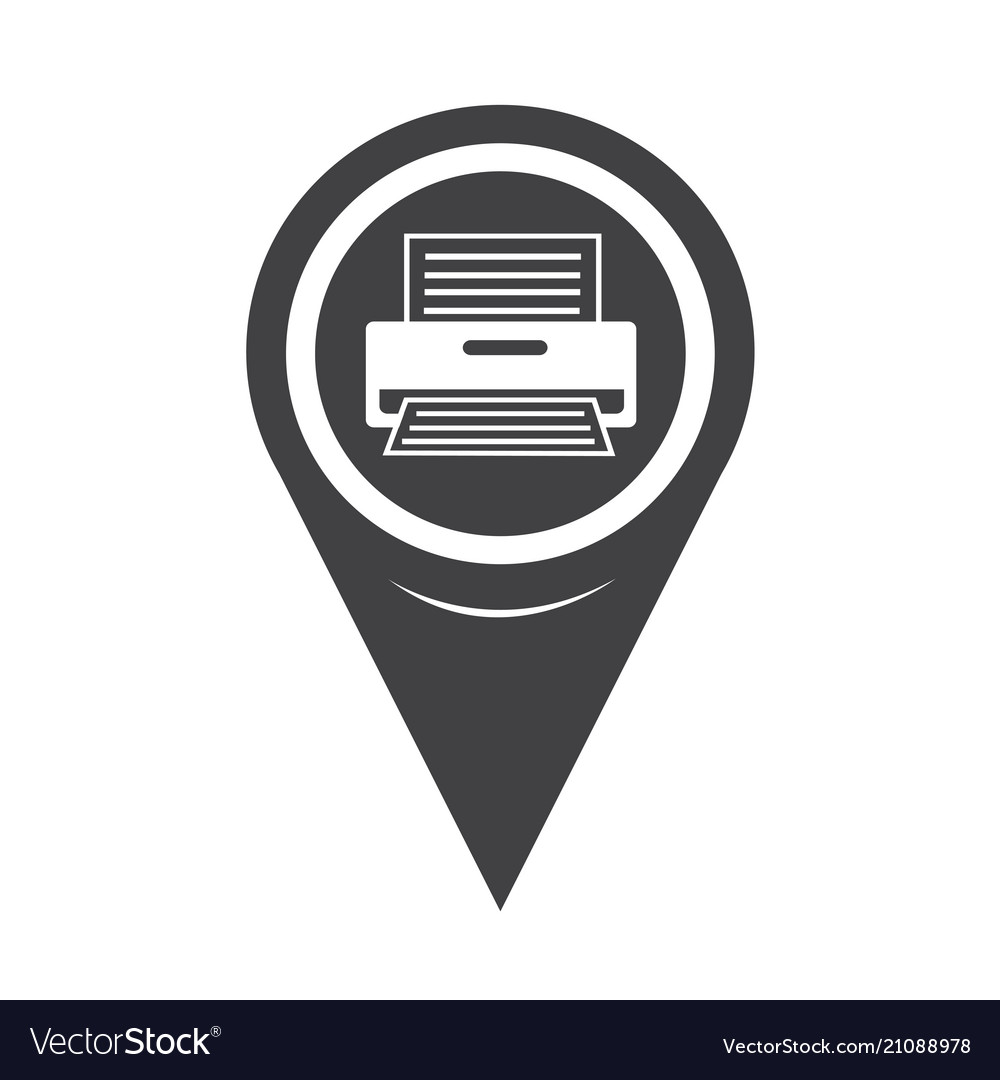 Map pointer printer icon