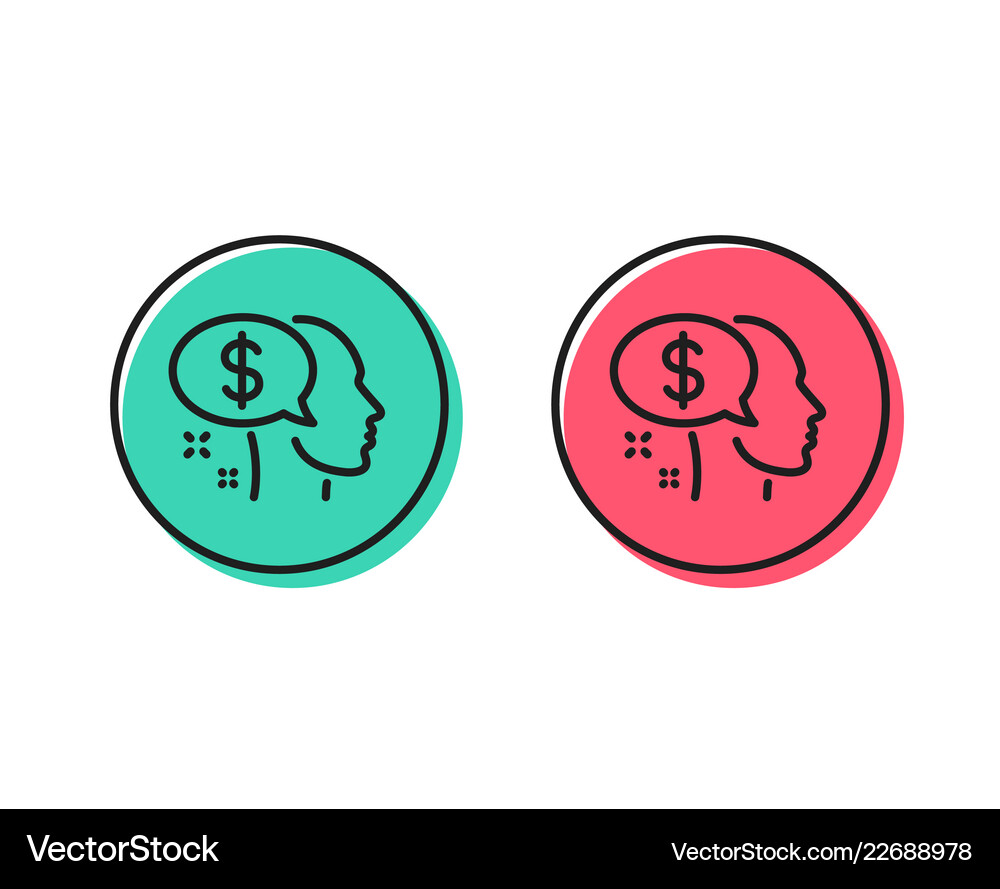 Pay line icon think about money sign Royalty Free Vector